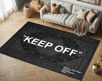 Keep Off Black Rug: Custom Rug, Designer Rug, Cool Rugs, Keep Off,  Home Decor Rug, Area Rugs, Fan Carpet, Rugs For Bedroom, Gift For Him