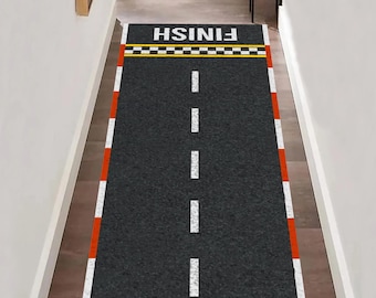 Vloerkleed racebaan: kinderspeelkamer, gangdecor