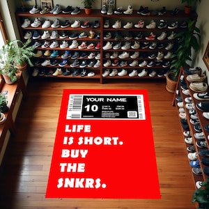 Custom Sneaker Rug: Personalized Hypebeast Room Decor