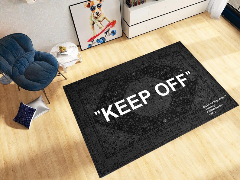 Keep Off Black Rug: Custom Rug, Designer Rug, Cool Rugs, Keep Off, Home Decor Rug, Area Rugs, Fan Carpet, Rugs For Bedroom, Gift For Him image 2