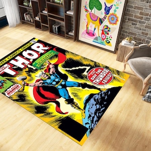 Thor Rugs, Movies Fantastic Rug, Kids Decorative Rugs, Legends Rug, Legend, Thor, Comic Book, No 1, First Number, Fantastic Rug, Decor Rug