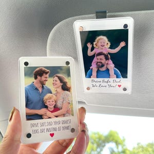 カスタムお父さんギフト、写真付き車バイザークリップ、写真付き車の装飾、父の日ギフト、お父さんへのユニークなギフト、夫へのギフトドライブ、彼へのギフト、お父さんへのギフト