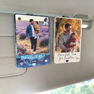 Personalized Photo Car Visor Clip,Dad Drive Safe Visor Photo Frame,Gifts for Him,Kids Picture Frame,Birthday gifts,Custom dad portrait frame