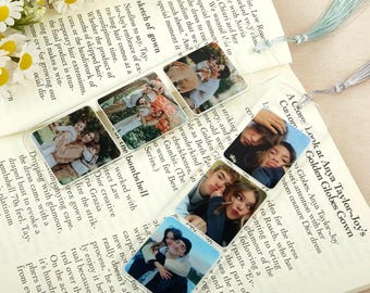 Personalized Photo Bookmark, Custom Acrylic Bookmark with Tassel