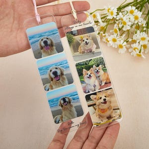 Personalised Photo Bookmark,Custom Acrylic Bookmark with Tassel, Christmas Gift,Gift for Book Lovers,Add your own 3 Photos & Text Bookmark
