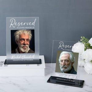 Reserved memorial signs, loving memorial signs, personalized memorial plaques, loving memories wedding decorations, wedding memorial signs