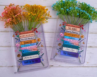 Personalized Acrylic Book Vase, Custom Quote Vase, Home Decor
