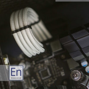 30cm Custom Silver Sleeved Cable Extensions for PC Builds - High-Quality 16ga Wires - Handcrafted for Perfect Fit and Style