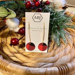 Buffalo plaid Leather mini drops