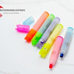 Rabbit Mini Marker Set | Fluorescent Piece Highlighters | Cute Desk Supplies | Pastel School Stationery | Fun Writing Tools