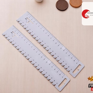 Righello per patchwork ultrasottile da 2 pezzi / Strumento per quilting in plastica morbida / Calibro di misurazione per cucito / Accessori per artigianato e fai da te / Righello per margini di cucitura