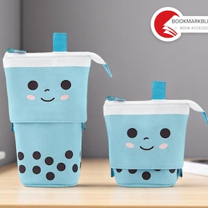 Canvas Pencil Case | Cute Face Pouch | School Supplies Organizer | Zipper Pen Bag | Stationery Holder for Students | Cartoon Detail Design