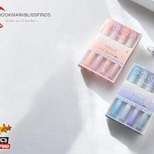 Cute Highlighter Pens Set | 4 Pcs Colorful Marker | DIY Drawing and Painting Tools | Aesthetic School Stationery | Office Supplies