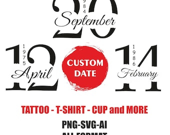Conception de tatouage de date personnalisée : logo monogramme de couple (téléchargement numérique)