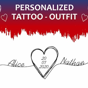 Personalized Love Tattoo Outfit, Love Tattoo,Date Tattoo, Tattoo, Custom Love Tattoo, Heart Tattoo,Lovers Tattoo, Couple Tattoo,