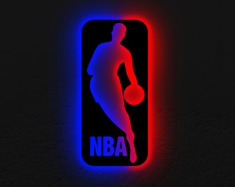 NBA LED Wall Sign: Color Changing Lighted Wood Decor