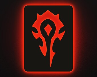 World of Warcraft Logo LED Sign: Gaming Wall Decor