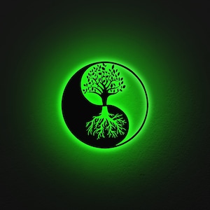 Tree of Life wall decor with LED lights, wood wall art, light-up tree decor, meditation tree RGB LED light sign, home decor, birthday gifts