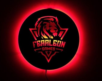 Personalized Lion LED Sign: RGB Gamer Room Wall Decor