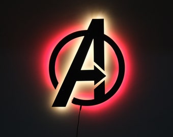 Avengers RGB LED Sign: Illuminated Wall Decor