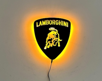 Lamborghini LED Wall Art: Color Changing Garage Decor