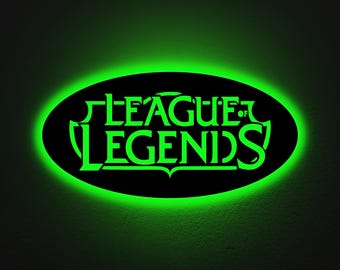 League of Legends LED Wood Sign: Gaming Wall Decor