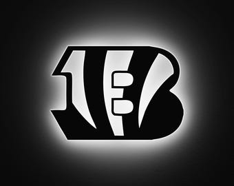 Cincinnati Bengals LED Wood Sign: NFL Fan Gift, Color Changing,Bengals Fan Gift, Bengals Wall Art