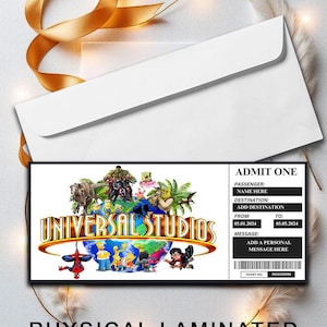 Physical Laminated Epic Universe Ticket | Holographic Foil Laminated Ticket Universal Studios Florida Theme Park
