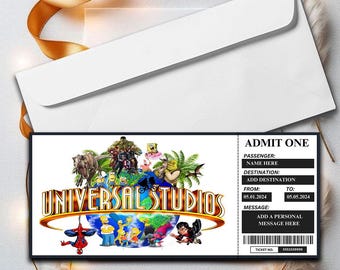 Physical Laminated Epic Universe Ticket | Holographic Foil Laminated Ticket Universal Studios Florida Theme Park