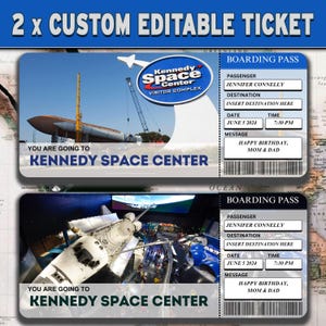 Billets imprimables pour un voyage surprise KENNEDY SPACE CENTER. Billet vacances Nasa. Carte d'embarquement. Toile de collection Souvenirs, souvenirs, souvenir