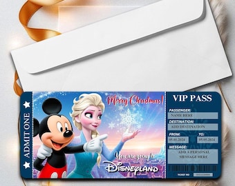 Physical Disneyland Ticket Surprise, Disney World Ticket Template, Disney Ticket Printable, Disneyworld Boarding Pass, Disneyland Ticket