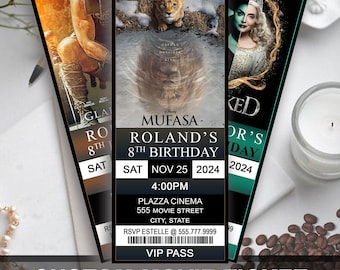 Custom Movie Ticket | Cinema Movie Surprise Gift Reveal | Movie Ticket Invitation | Request a Design | Birthday Party Movie invitation