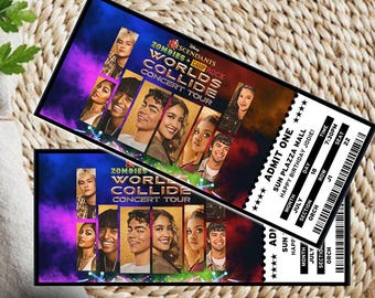 Descendants Zombies 2026 Tour Ticket | Surprise Gift Reveal (Canva Editable, Digital Download)