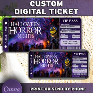 Universal HALLOWEEN HORROR NIGHTS Överraskningsresa Biljetter, Semesterpresentbiljett, Läskig Halloweenbiljett, Presentresa, Direktnedladdning Canva bild 3