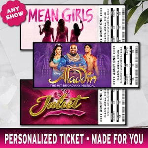 Entrada de teatro personalizable para espectáculo de Broadway West End - Cupón de certificado de regalo de Navidad imprimible - LO EDITARÉ