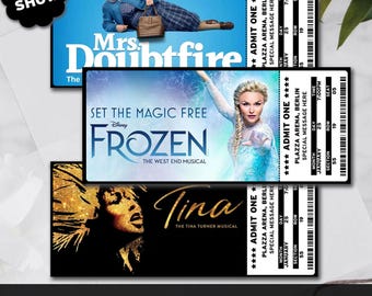 PERSONALIZED Broadway, West End or Any Event Ticket Stub Gift Souvenir, Ways to Gift Tickets Birthday, Digital Surprise Reveal