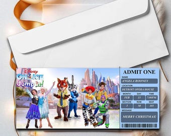 Personalised Disney On Ice Foil Ticket – Magical - Laminated Physical Ticket - Gift Reveal Surprise