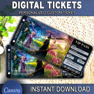 Canva Editierbar Wicked 2 Kinokarte, Geburtstagseinladung (Digitaler Download)