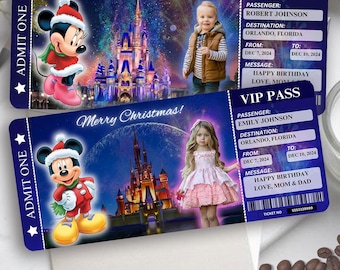 Custom Disneyland Surprise Event Reveal Gift Template | Keepsake Faux Disneyworld Event Souvenir Gift Ticket