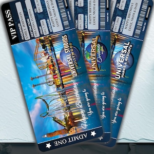 Editable Universal Studios Surprise Ticket, Universal Orlando, Universal Trip Gift, Universal Ticket, Boarding Pass, Universal Park & Resort