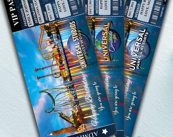 Editable Universal Studios Surprise Ticket, Universal Orlando, Universal Trip Gift, Universal Ticket, Boarding Pass, Universal Park & Resort