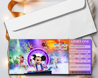 Personalised Disney On Ice Foil Ticket – Magical - Laminated Physical Ticket - Gift Reveal Surprise