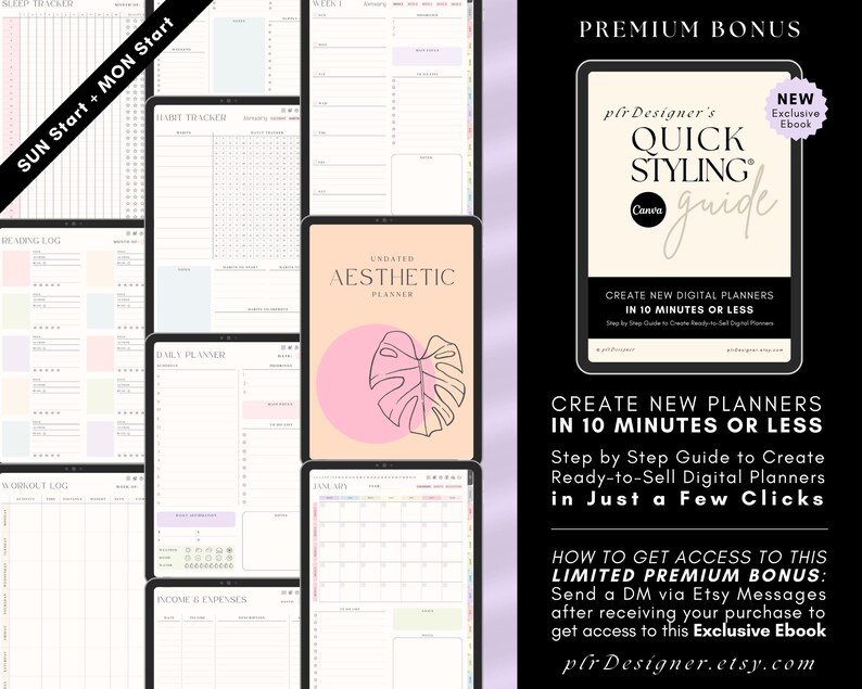 100% Customizable Editable Canva Planner Templates. Quick Styling - Easy to Customize, Edit and Use.