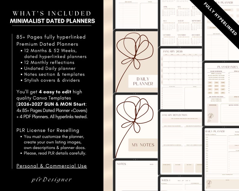 PLR Planner 2026 2027, PLR Digital Planner 2026 2027