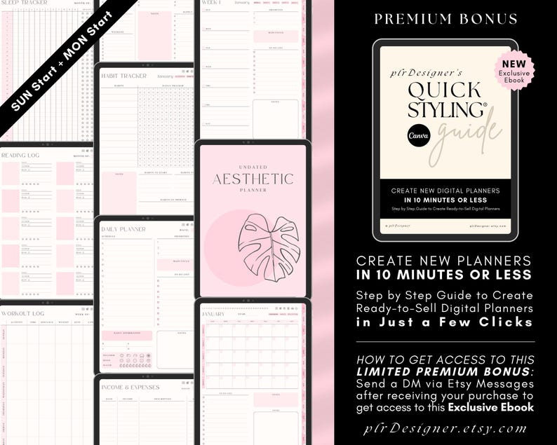 Quick Styling Easy Customizable Canva Templates Instant Download Links for Personal and Reseller Commercial Use