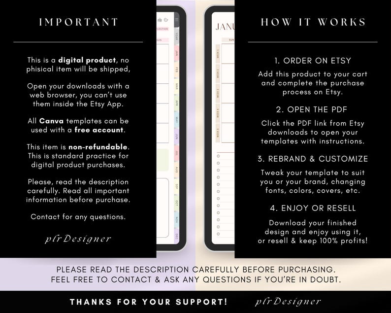 PLR Digital Planner 2026 2027 & Undated PLR Canva Templates Editable, DFY Digital Planner, Plr Digital Planner Hyperlinked, Plr Digital Journal, Resell Planners with Private Label Rights, Reseller Rights Digital Planner PLR, SUNDAY and MONDAY Start