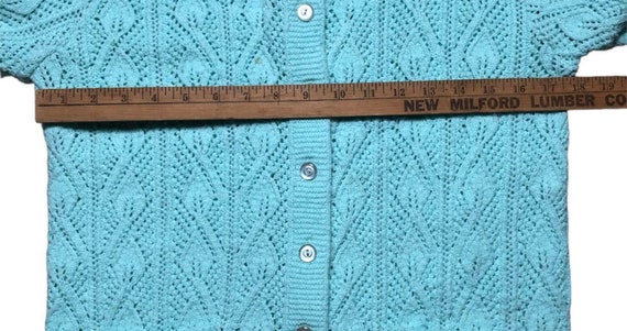 Vintage Granny Chic Baby Blue Cardigan Sweater si… - image 3