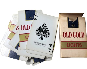 Vintage Full Deck of Old Gold Brand Cigarettes Playing Cards 1970s