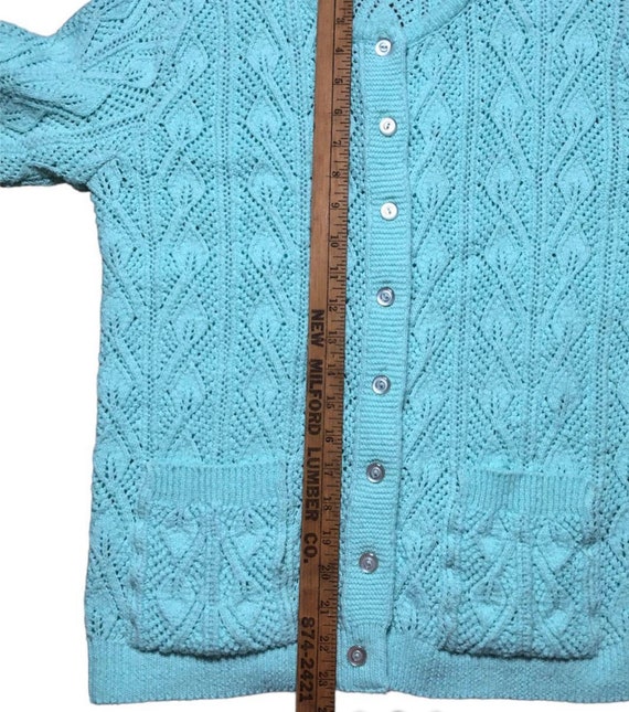 Vintage Granny Chic Baby Blue Cardigan Sweater si… - image 4