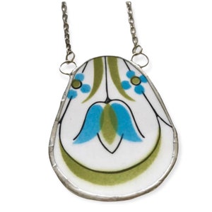 Broken plate necklace | Mikasa Cera-Stone Crest 1502 | Mid century design | Bib style necklace | OOAK T5